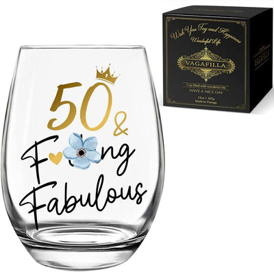 Copas de vino para cumpleaños 50 de abuela mamá esposa padres mujeres