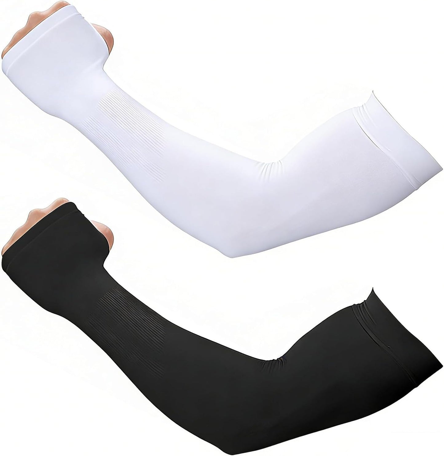 Mangas UV para hombre y mujer 2 Uds blanco y negro