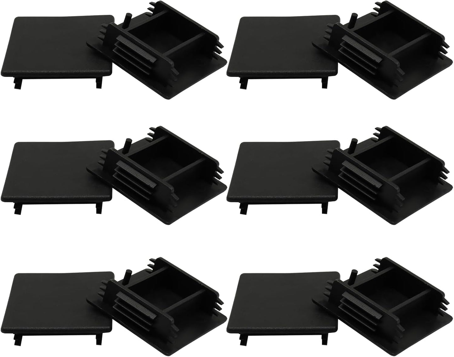 12 Tapas Canal Negro 1-5/8pulg Cubiertas Plástico PVC