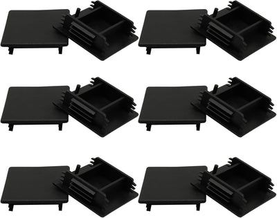 12 Tapas Canal Negro 1-5/8pulg Cubiertas Plástico PVC