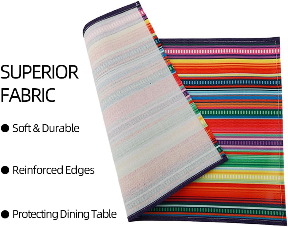 Juego de 4 manteles individuales de lino para mesa de comedor
