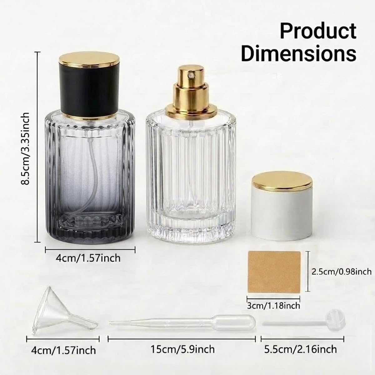 Juego botellas perfume vacías vidrio recargable