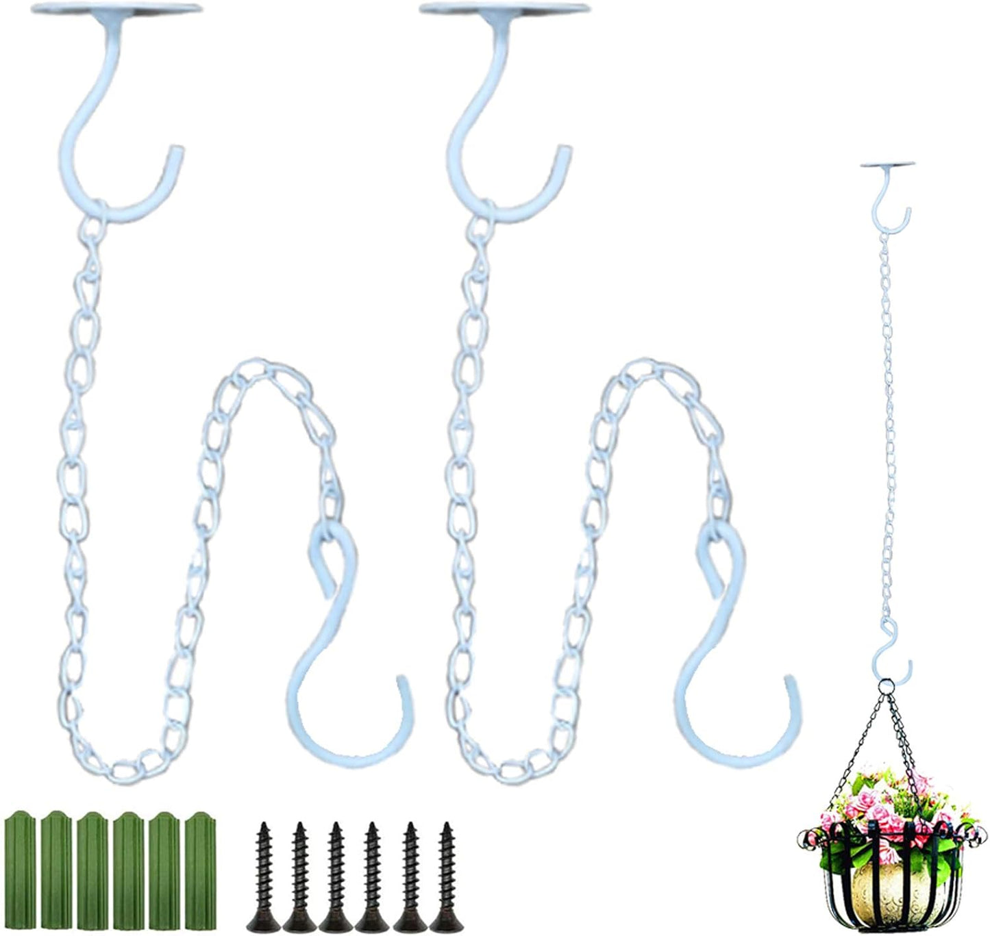 2 Ganchos techo soporte metal para plantas hierro y decoración
