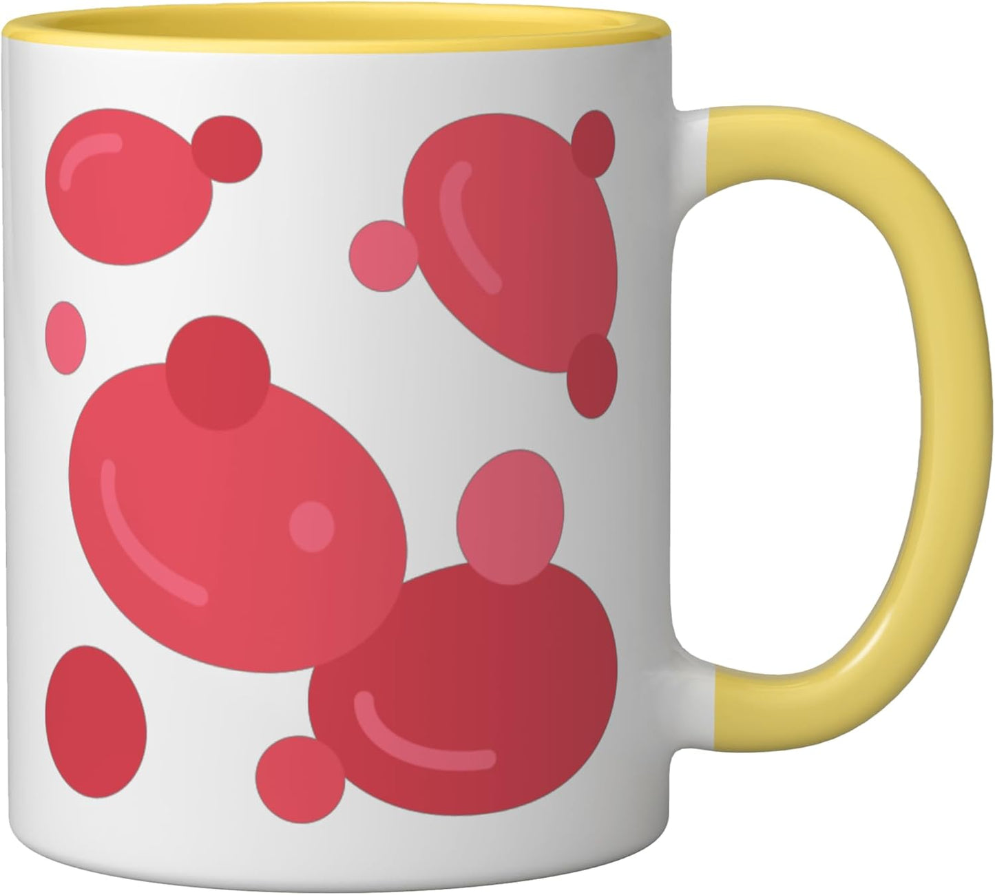Taza cerámica de hierro globulo rojo hemoglobina amarillo/blanco