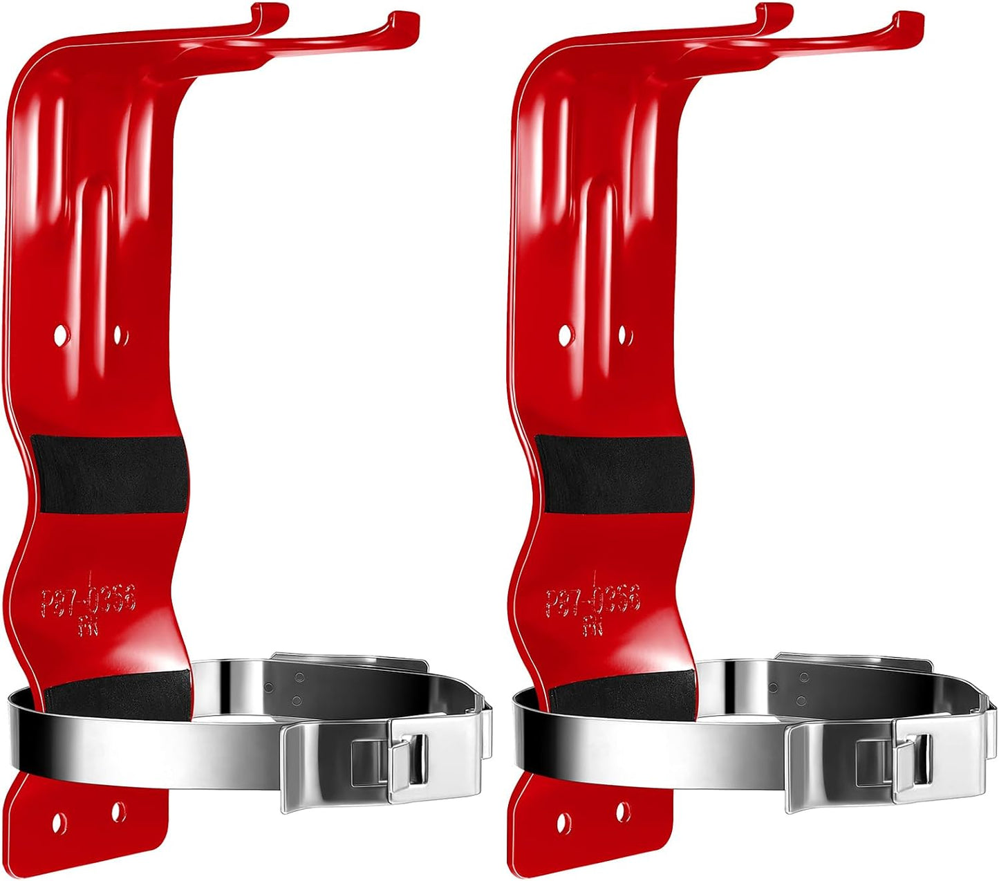 2 Soportes Extintor 5lb Acero Inox Pared Hogar Camión Rojo