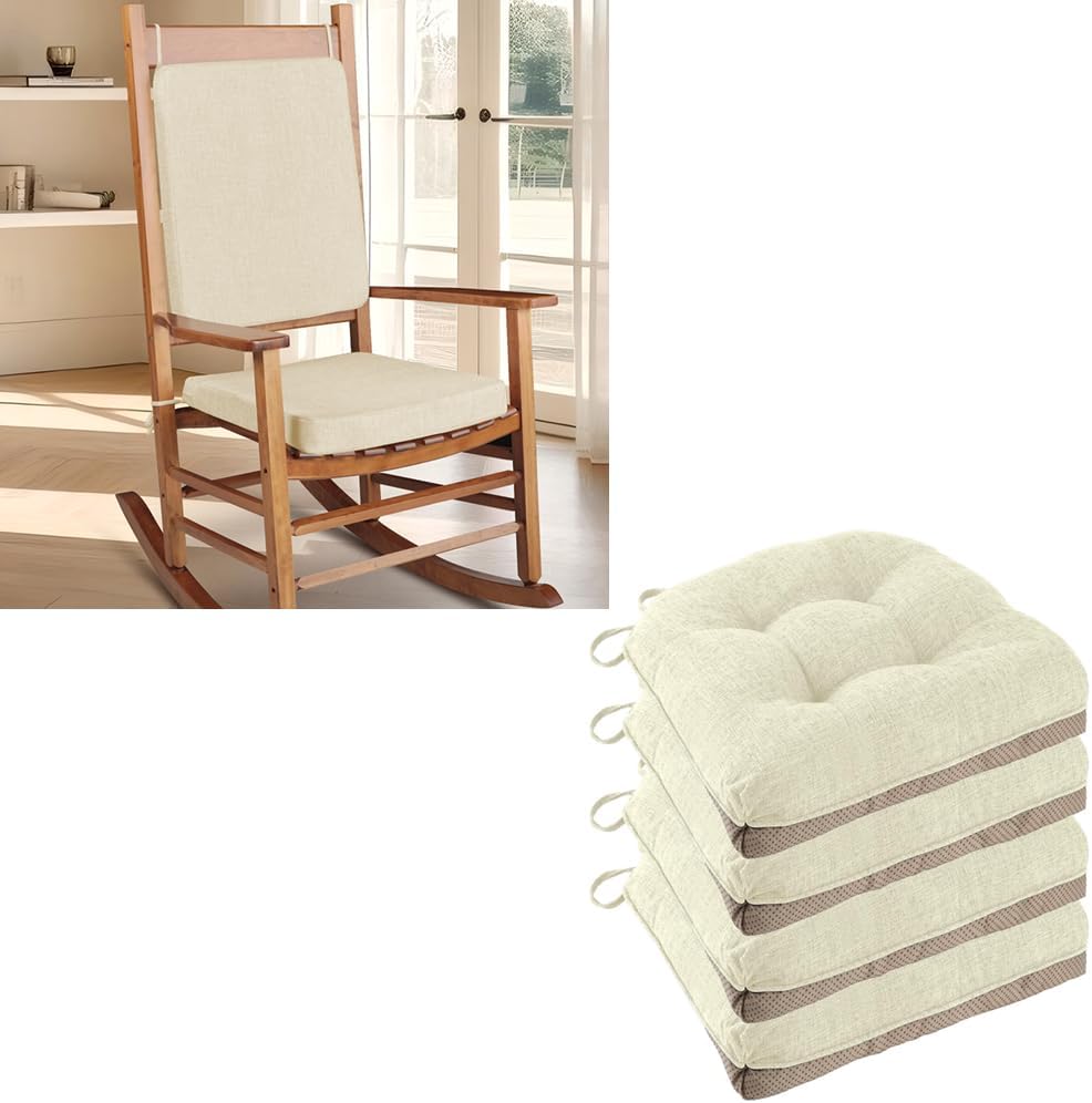Set 2 Cojines Silla Comedor y Silla Balancín Color Beige