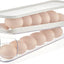 Porta huevos para refrigerador con diseño apilable transparente