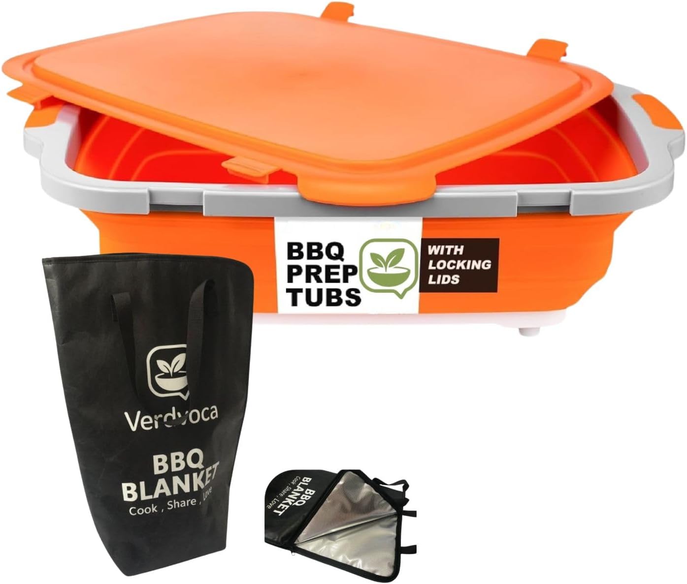 Set 2 Pzas Tub Colapsable BBQ 30L y Cubierta Inox 21pulg