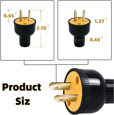 Enchufe sin tierra 15A 125V set 5 reemplazo polarizado vintage