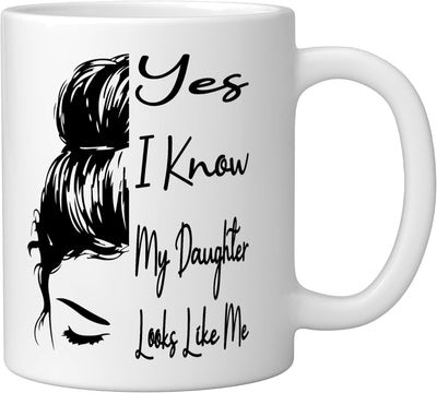 Taza cerámica para Madre's Day con pelo desordenado estilo hija