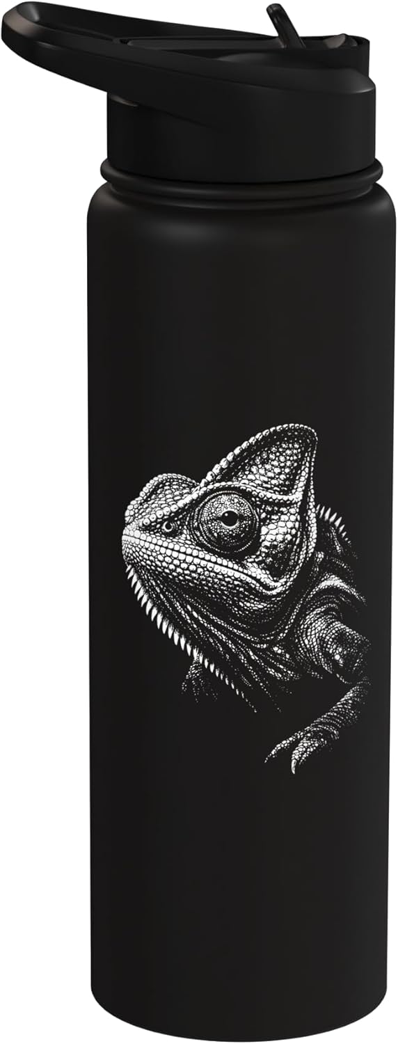 Botella de agua acero inoxidable sin BPA para amantes de animales en blanco y negro