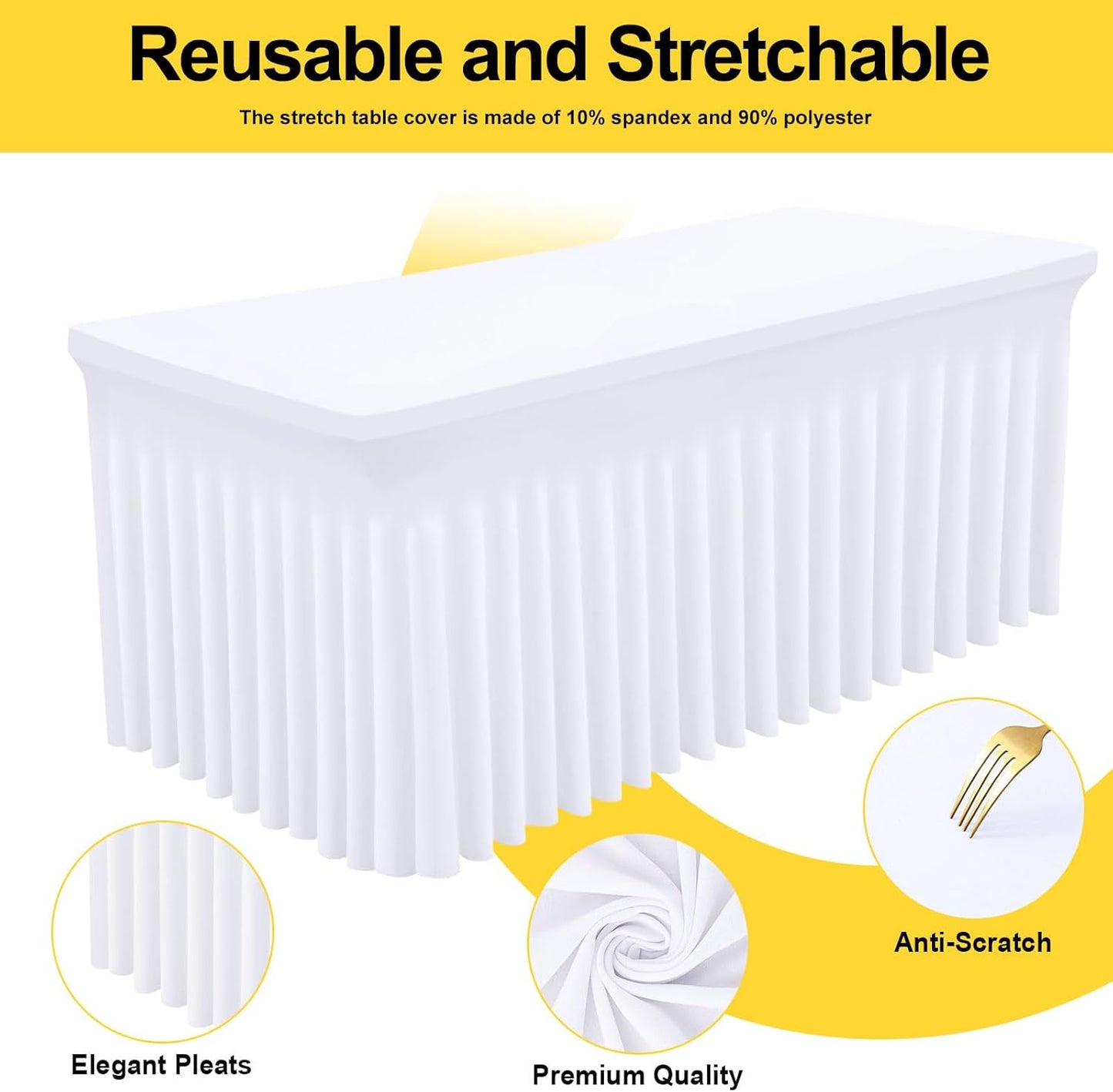 Mantel Elastano 2 Pzas Mesa Rectangular 6ft Falda Impermeable