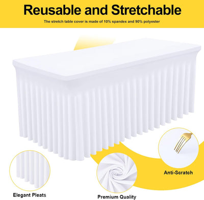 Mantel Elastano 2 Pzas Mesa Rectangular 6ft Falda Impermeable