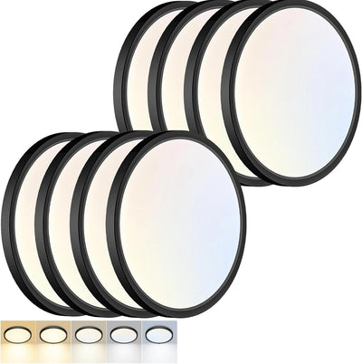 8 Lámparas LED empotrado 12pulg 24W 5 temperaturas cocina pasillo