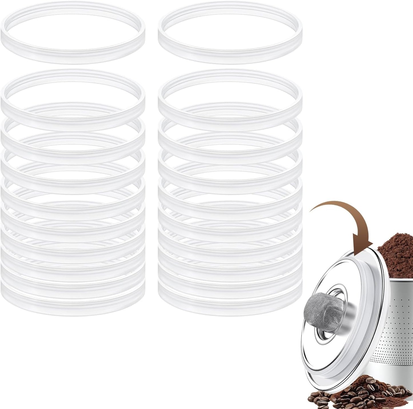 20 juntas reutilizables K Cups de acero inoxidable para Keurig