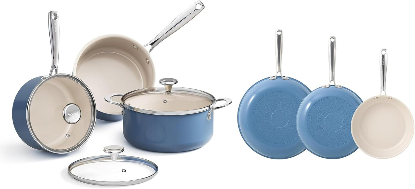 Juego ollas inducción 5qt cacerolas 2.5/3.5qt sartenes cerámica