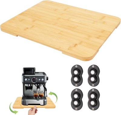 Bandeja rodante 360° bambú para cafetera