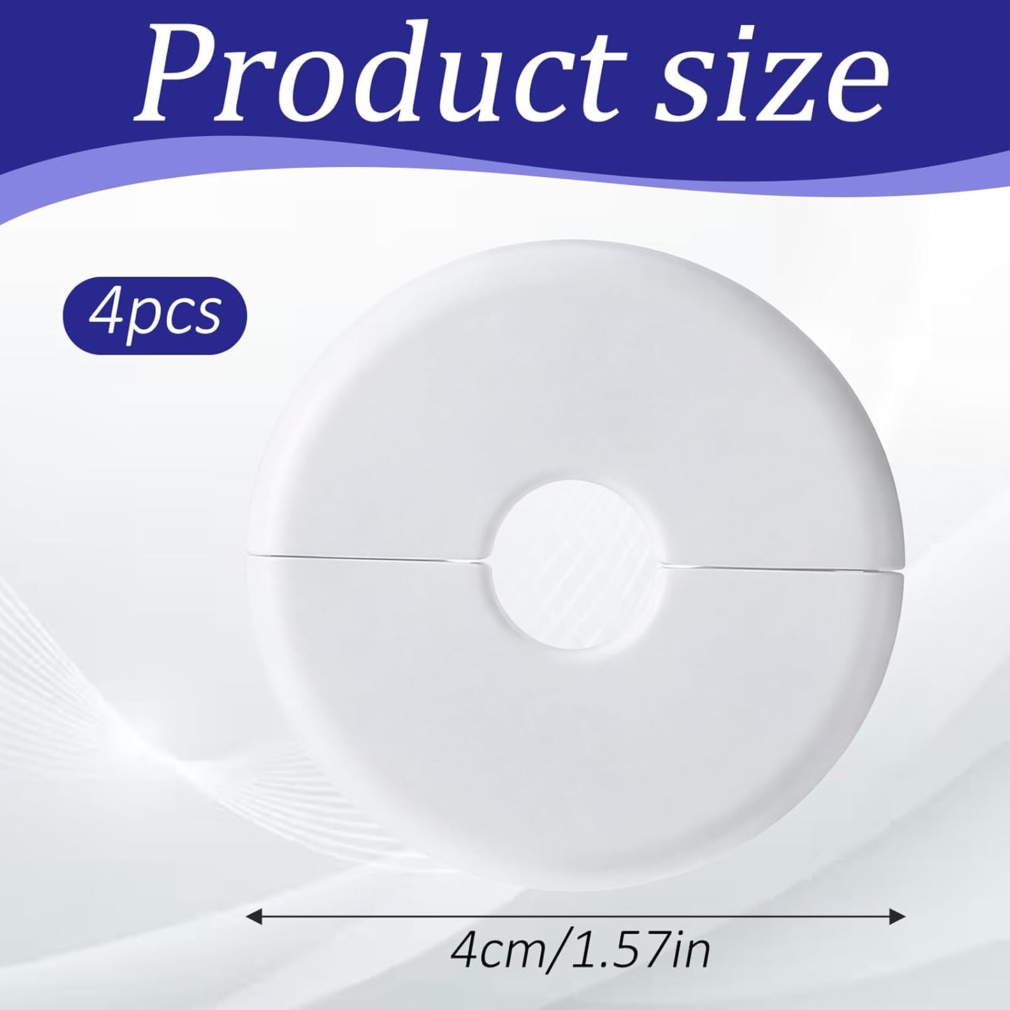 Grommets para cables pared 4 Pzas plástico blanco antiderrap