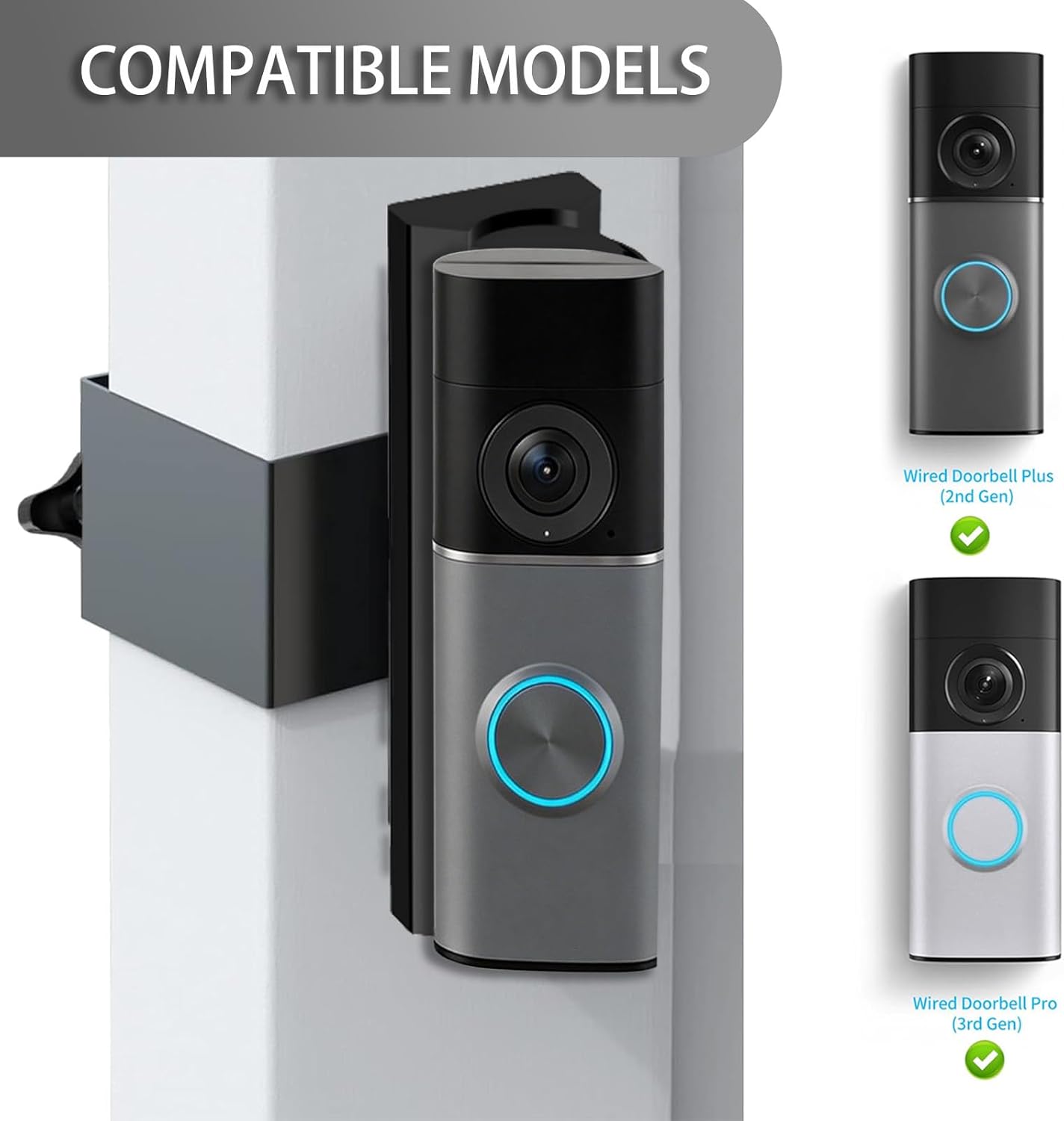 Soporte timbre comp Ring 4K Pro sin taladro giratorio