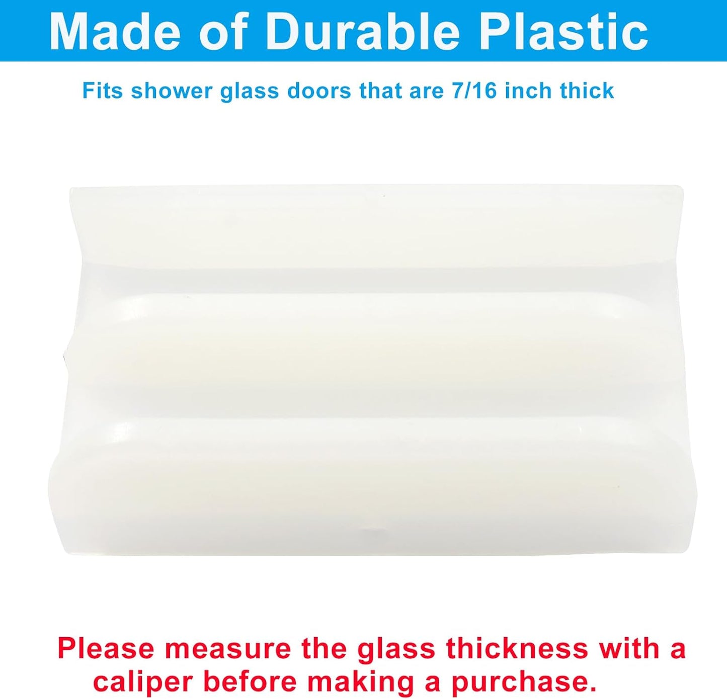 Set 2 Guías Puerta Ducha M6219 Riel Plástico Blanco Vidrio 7/16pulg