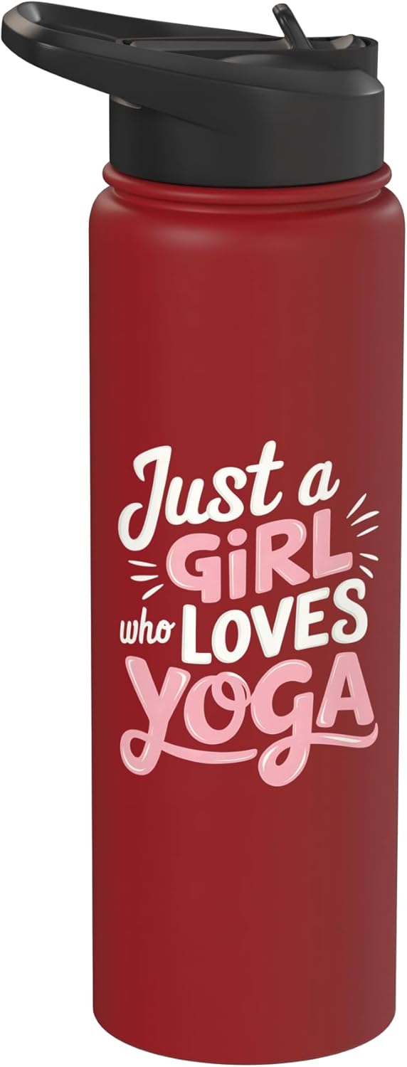 Botella de agua acero inoxidable aislada para yoga