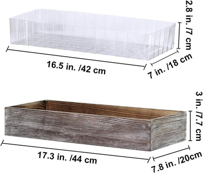Maceta decorativa madera rústica blanco deslavado 17.3pulg