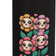Botella de agua estilizada con flor feliz acero inoxidable
