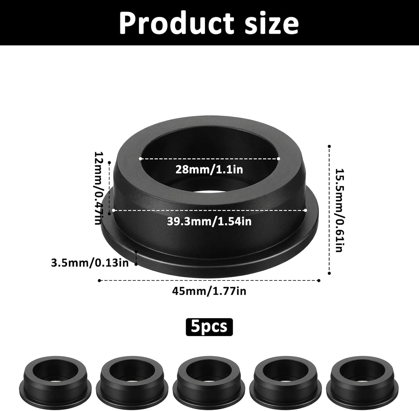 Gomas de goma para tubería 1-1/2 pulg 5 pzas impermeables