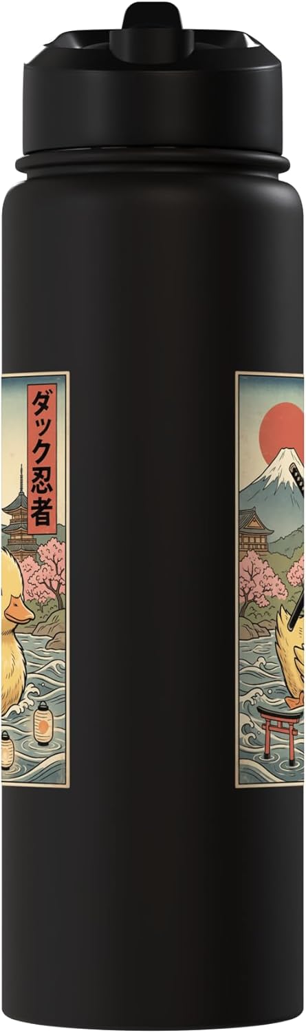 Botella de agua acero inoxidable arte ukiyo-e Bigfoot Ninja