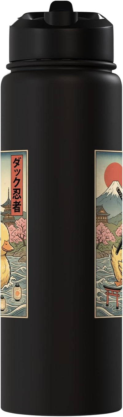 Botella de agua acero inoxidable arte ukiyo-e Bigfoot Ninja