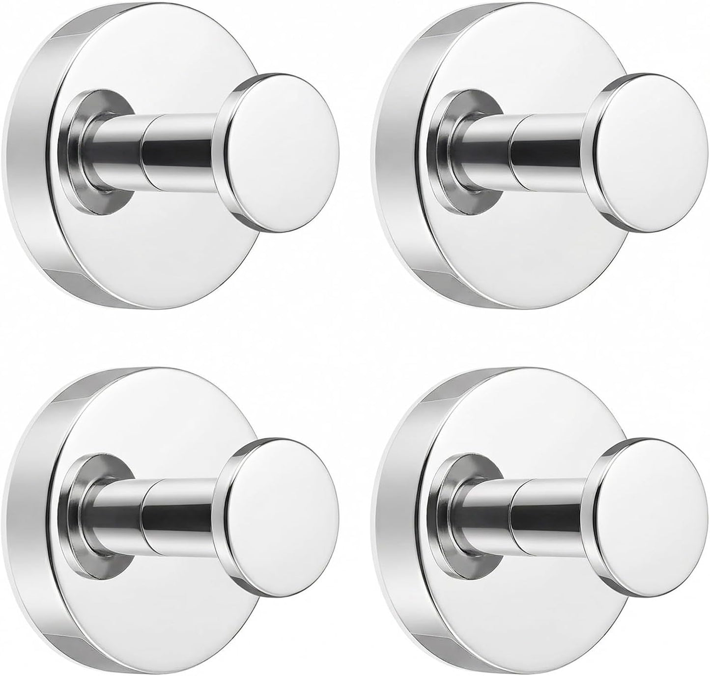 Ganchos ventosa ducha baño vidrio azulejos cromado set 4
