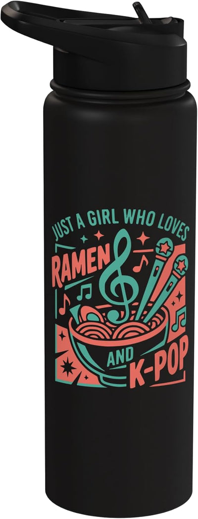 Botella agua acero inox aislada diseño K-Pop