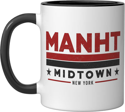 Taza cerámica minimalista MANHT Midtown New York Negro/Blanco