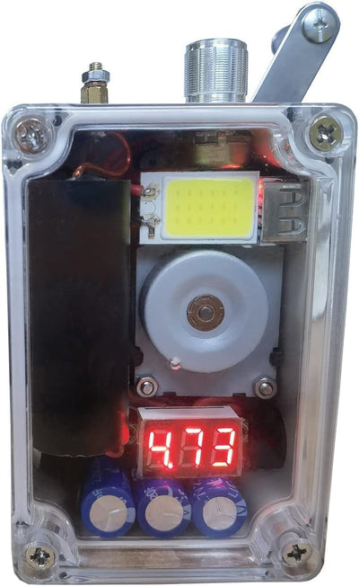 Generador manivela USB portátil con luz COB y encendedor