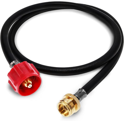 Manguera propano 4ft adaptador 1-20lb tanque 16.4oz negro