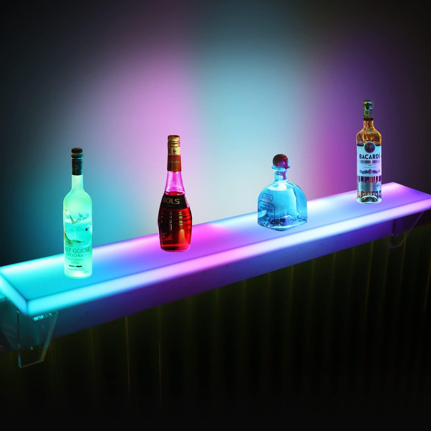 Estante LED para botellas licor 32pulg control remoto