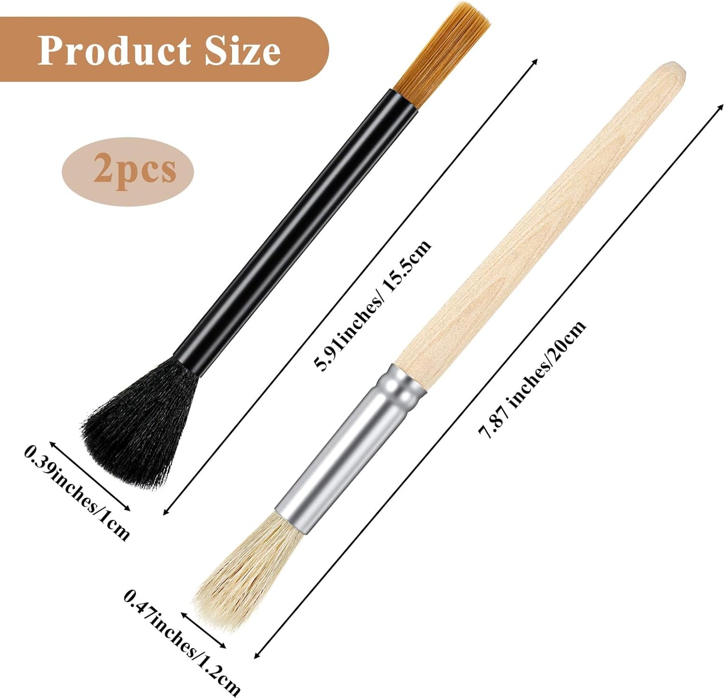 Set 2 cepillos para molinillo café madera nuez suave con gancho