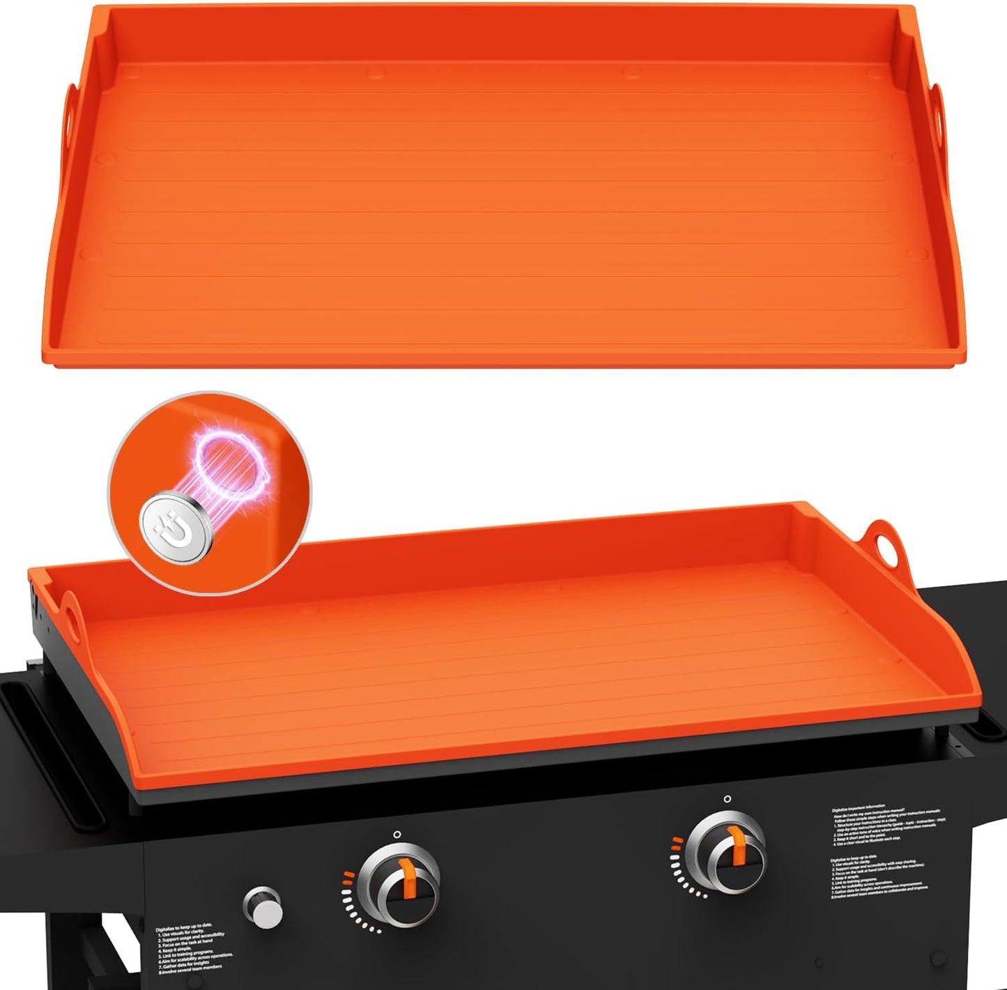 Funda magnética silicona para parrilla Blackstone 28pulg naranja