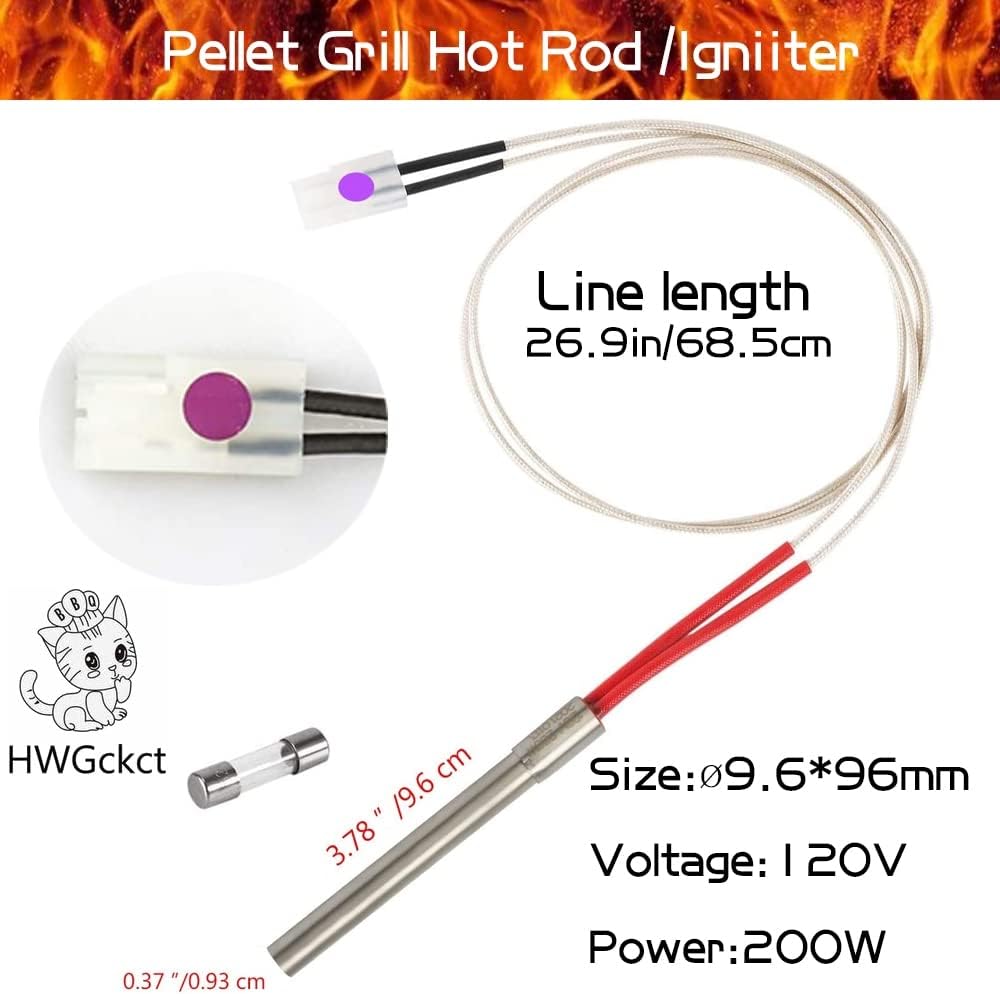 Kit encendido barra caliente acero resistente parrilla pellets