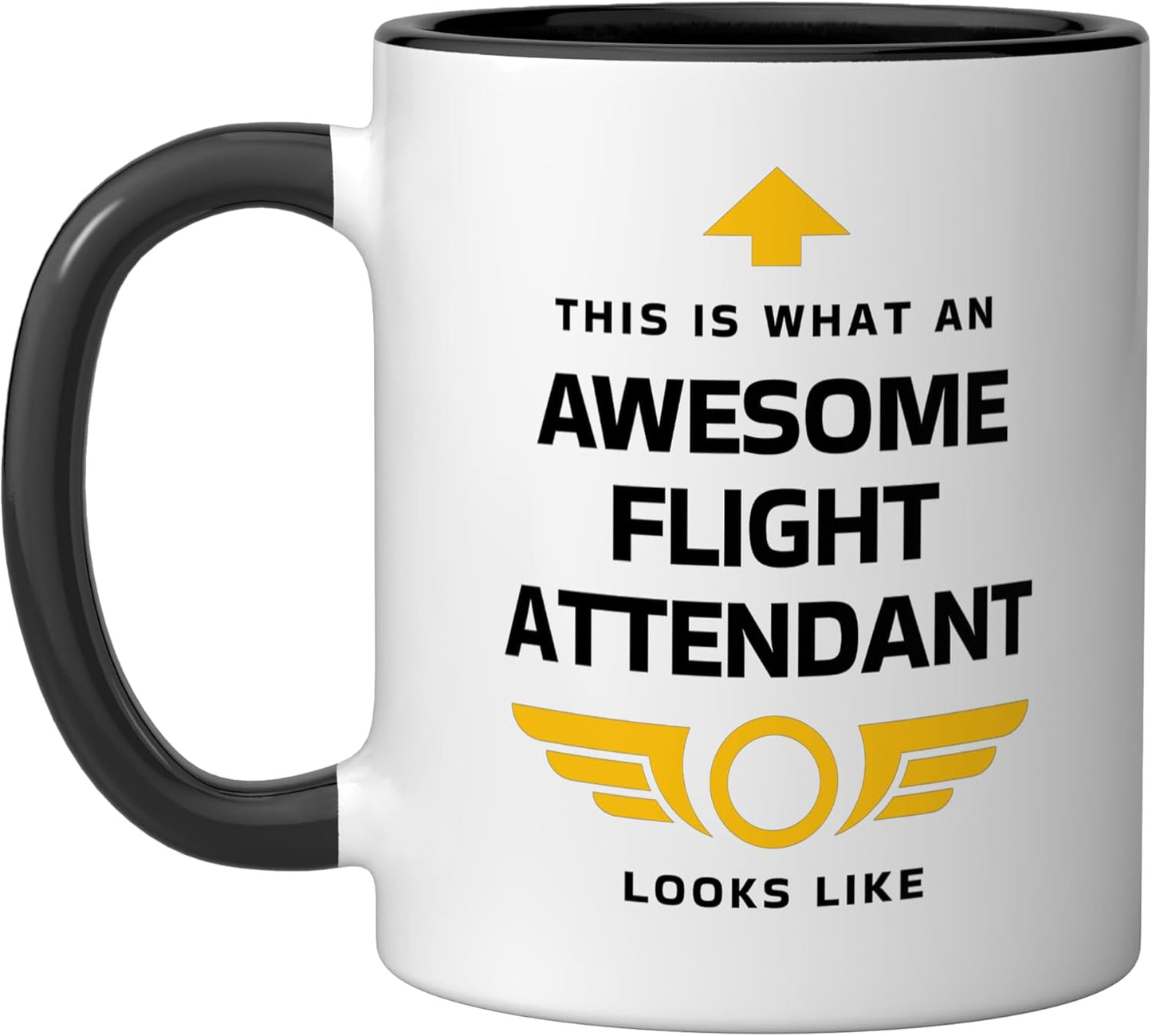 Taza Cerámica Flight Attendant Negro/Blanco