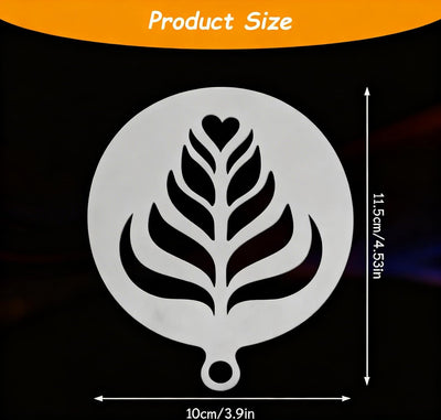 4 Plantillas Café Arte con Leche Acero Inox Mango Corto