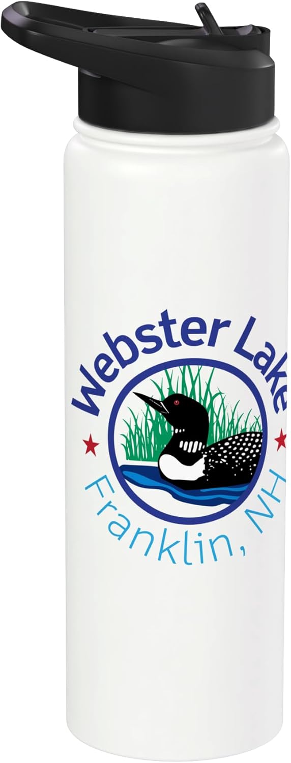 Botella de agua acero inoxidable con lago y loon