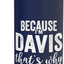 Botella agua acero inox aislada nombre Davis