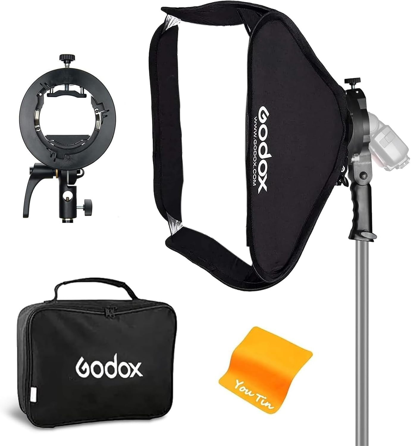 Softbox 24x24pulg soporte Speedlite S2 kit Bowens V1 AD400Pro
