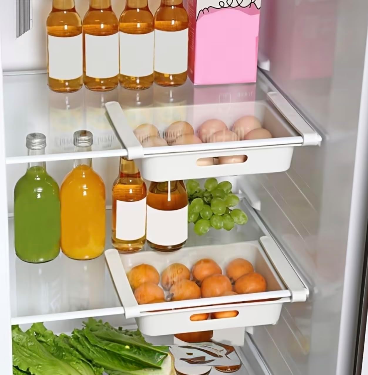 Cajón de almacenamiento de huevos ajustable para refrigerador