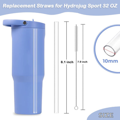 6 Pzas Popotes Reutilizables para Vaso HydroJug 32oz
