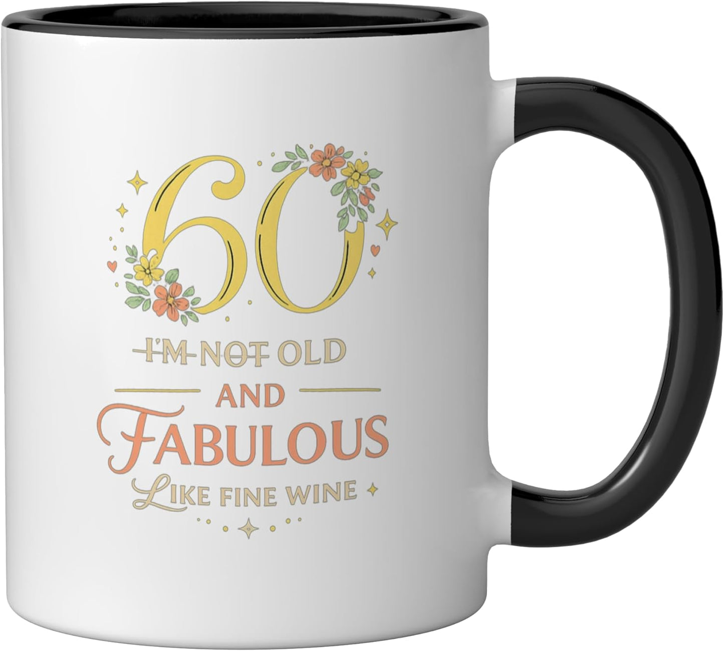Taza Cerámica 60 And Fabulous Negro/Blanco