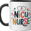 Taza cerámica para enfermeras NICU Negro/Blanco
