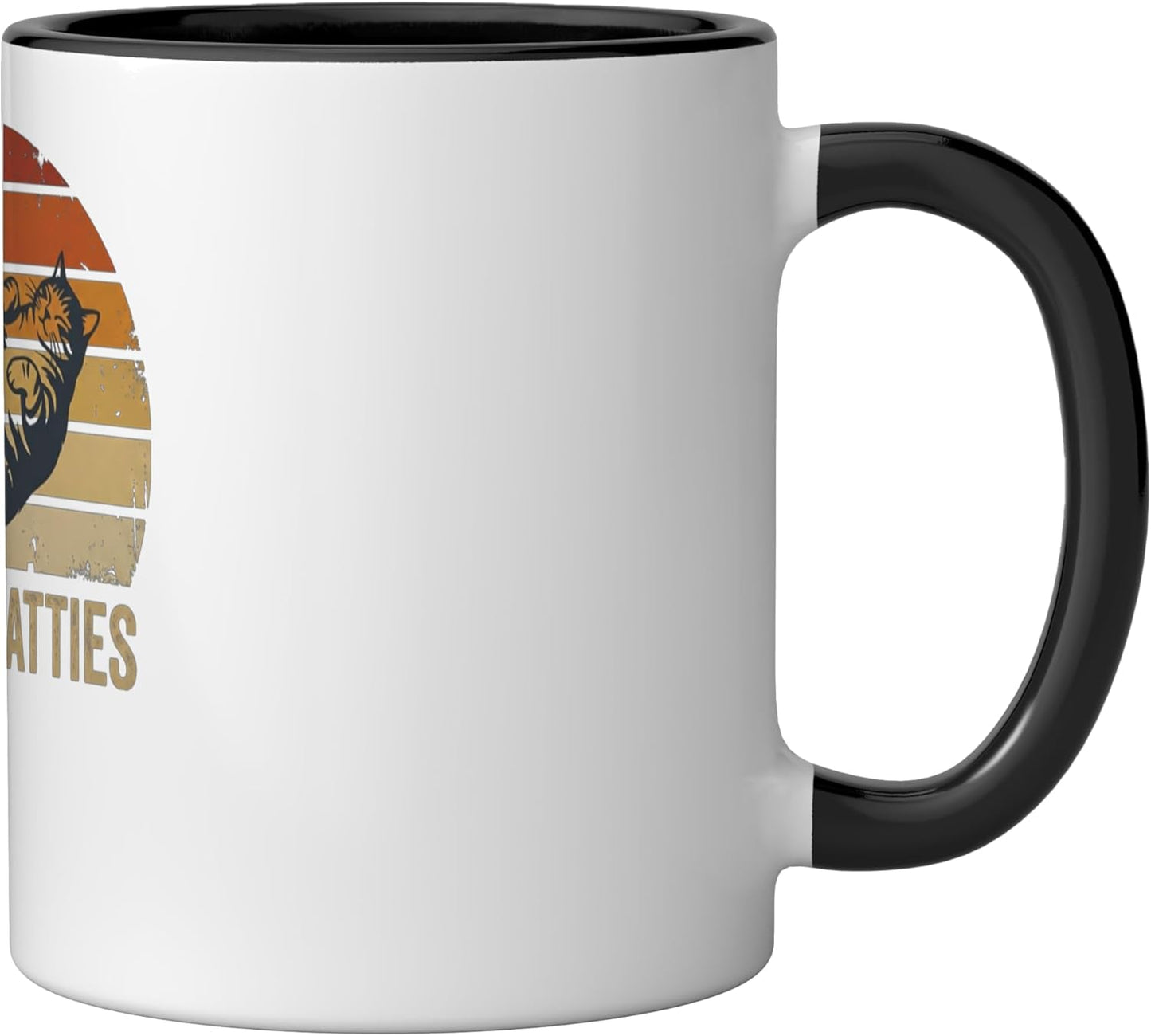 Taza Cerámica Gato Retro Negro/Blanco