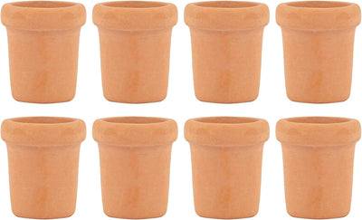 8 Macetas Arcilla para Jardín de Hadas Escala 1:12